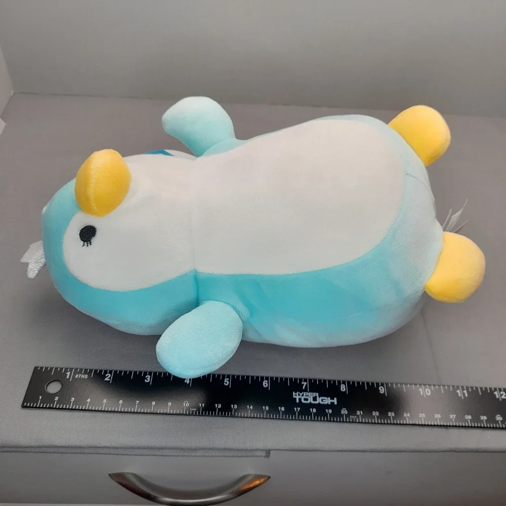 Squishmallows Hug Mees Raina the Penguin 10 Inch Blue Plush Silver Crown NWT